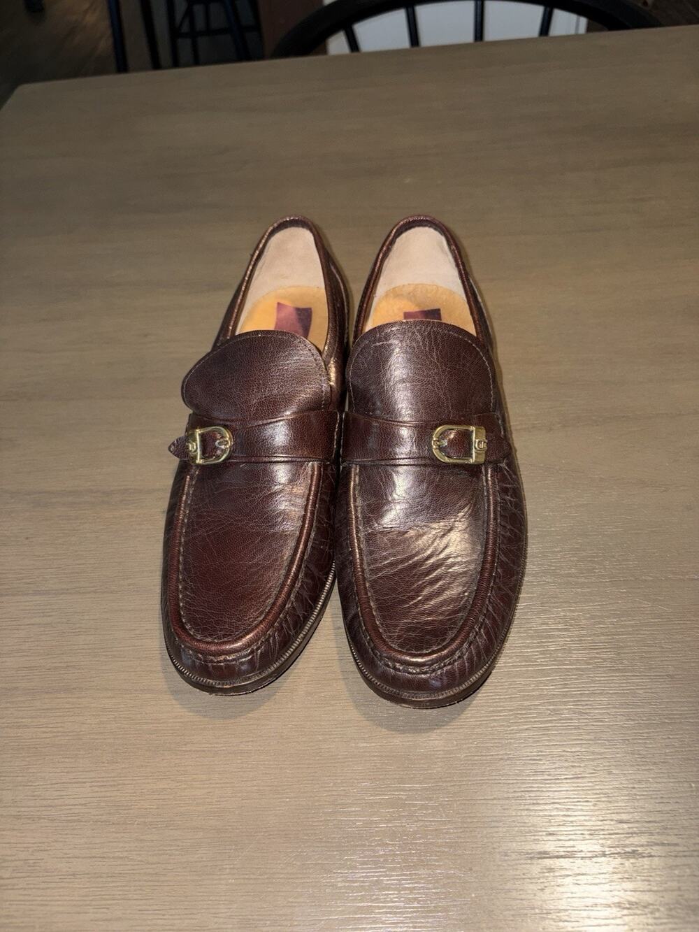 Vintage Aigner Men’s 9D Brown Leather Horsebit Loafers Made in Italy